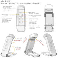 Nueva lámpara de lectura plegable con clip USB para libros, lámpara de protección ocular para estudiantes, lámpara de escritorio, lámpara de tarjeta, lámpara de lectura nocturna portátil con temporizador - details 14