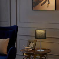 Aigostar - Lámpara de Mesa Clásica, Porlámparas de Casquillo Fino E14, Lámpara Decorativa Clásica con Base de Acero Brillante y Tulipa Negra, Perfecta para Mesa de Noche o Decorar Cualquier Estancia - details 6
