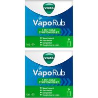 Vicks Vaporub 2 x 100 g Vapo Rub Adultos Niños Niños 2 años + Larga Duración 8 Horas Acción Ungüento - details 0