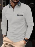 Camisa Polo Hombre Primavera Otoño Con Cierre De Cremallera Y Bolsillo Estilo Casual Deportivo Y Libre Para Viajes Material Poliéster Transpirable - details 13