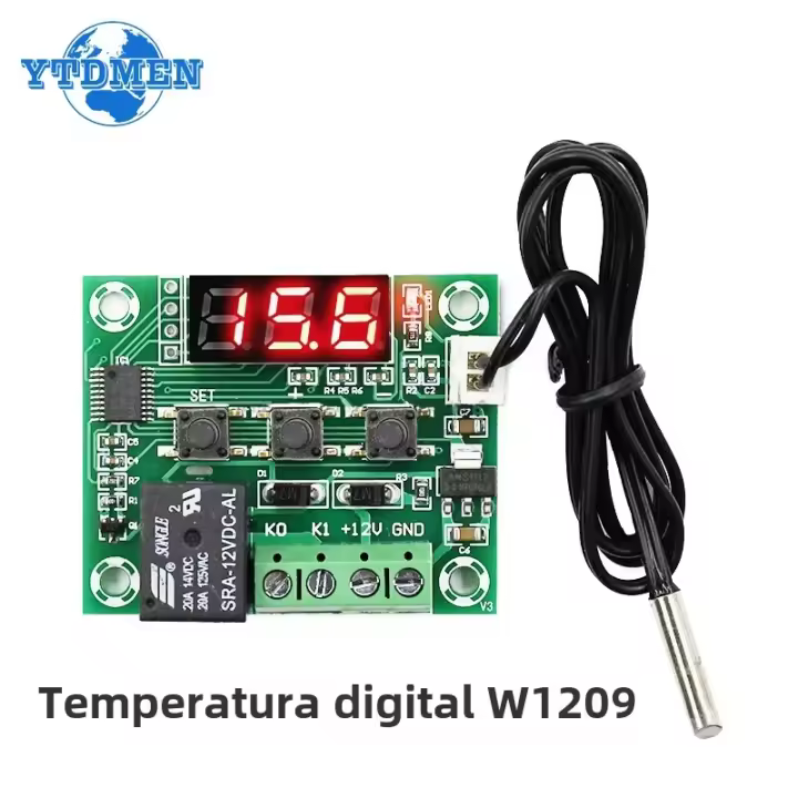 Controlador De Temperatura Digital W1209 DC 12V Con Probing Impermeable Termómetro Módulo LED Termostato Electrónico Para Arduino Kit De Soldering Construcción - 1