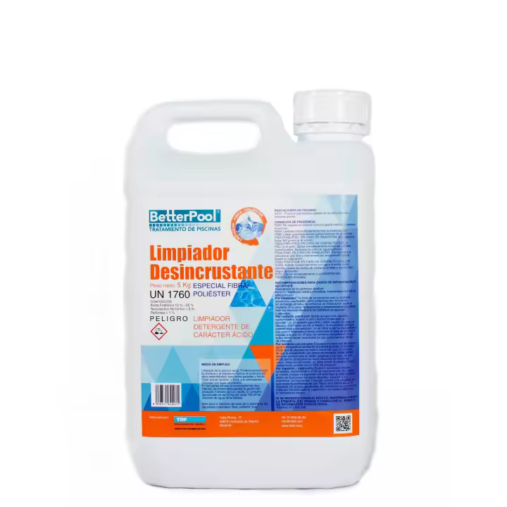 Betterpool Limpiador Desincrustante Especial PIscinas Fibra y Liner. BETTERPOOL TRATAMIENTO DE PISCINAS - 1