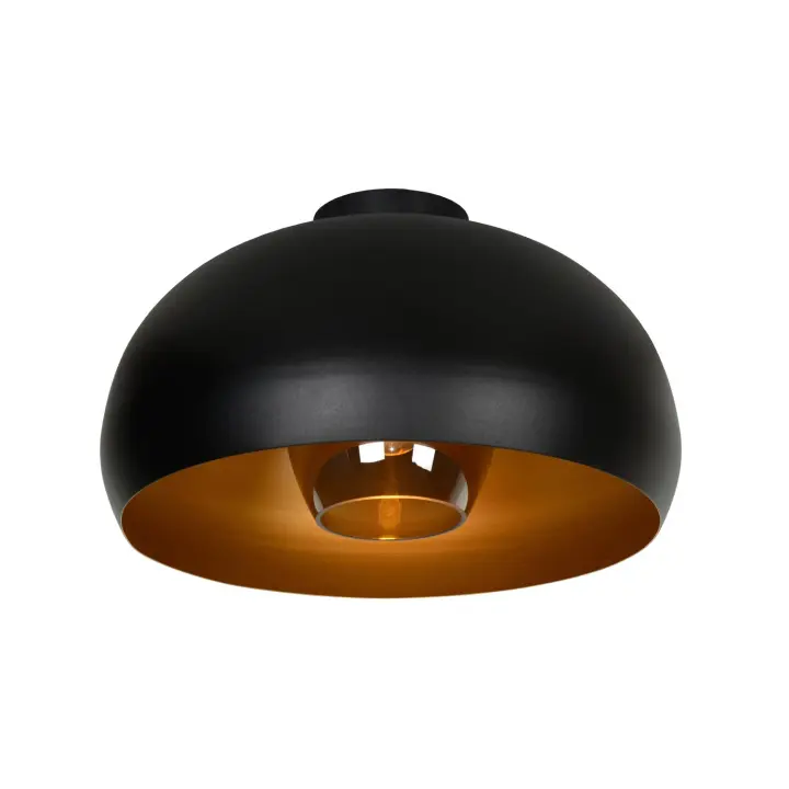 Lucide SHARAN - Lámpara de techo - Ø 38 cm - 1xE27 - Negro - 1