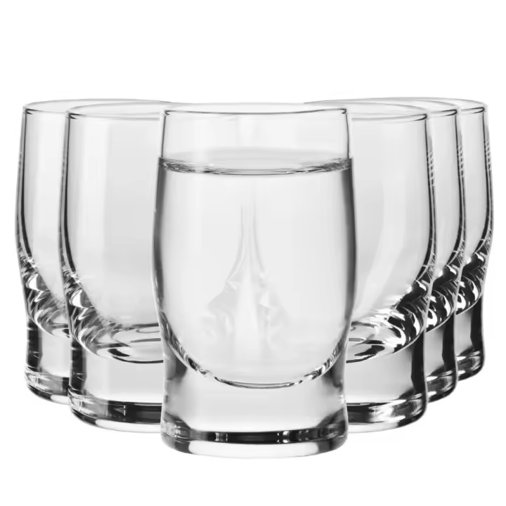 Krosno Copas para Vodka | Vasos de chupito de tequila |  Conjunto 6 Piezas | Vasos de vidrio 40 ml | Perfectas para la Casa, Restaurante y en las Fiestas | Apta para Lavavajillas - 1