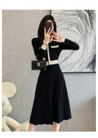Vestido De Punto Largo Con Cuello Redondo Y Bolsillos Estilizado Alto A-line Para Mujer Vestido De Suéter De Otoño E Invierno Nuevo 2024 - details 5