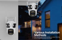Cámara PTZ De Seguridad 4K Exterior Con Lente Doble Y Tres Pantallas Cámara WiFi 6 HD Exterior Auto Tracking iCsee Resistente Al Clima - details 9