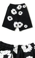 Summer Men Shorts Flower Print Drawstring Elastic Waist Loose Pockets Pleated Vacation Beach Sport Casual Homewear Short Pants - details 0