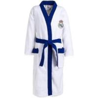 Albornoz de rizo del Real Madrid,  ideal para el secado después de un baño. Composición:  400 gr/m2 - Licencia Oficial - Niños y adultos - Incluye cinturón y bolsillos - Suave y absorbente - Kimbatex Textil Hogar Tienda - Presentación en caja. - details 0