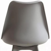 ORION91 Silla BOREAL Asiento Acolchado Piel Sintética y Patas Color Gris Claro 48x43x82cm Comedor Oficina Salón Teletrabajo Cocina - SpazioLuzio - details 0