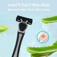 Afeitadora Manual Para Hombres Con Hoja De Acero Inoxidable Tríptica Afeitadora De Cabeza Herramienta De Peluquería Masculina - details 0