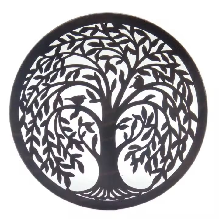 ORIGEN Home Decor - Adorno Pared Árbol Vida  Adorno Pared | Apliques Metal Negro - 30x0x30 cm 28776 - 1