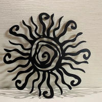 DDPNKL Arte De Sol Metálico Para Pared Decoración Al Aire Libre De 18 Pulgadas Prueba De Oxidación Ideal Para Cocina Baño Sala De Estar - details 2