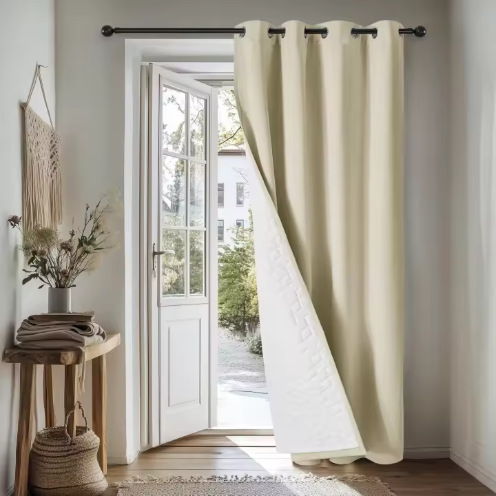 Deconovo Cortinas Termicas Aislantes Frio y Calor para Salon Dormitorio de Opacas 1 Pieza Cortina Divisoria, 200x280cm Negro - 1