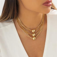 Collar Gótico De Gran Bola Pendente Ingemark Para Mujeres Y Hombres Punk Chunky Cadenas De Clavícula Grunge Joyería Steampunk - details 1