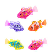 Pequeños Peces Electrónicos De Simulación Para Niños Juguetes Para Bañarse Que Nadan Y Emiten Luz Mientras Juegan En El Agua - details 0