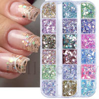 1Caja De Brillo De Uñas Iridescente Hexagonal Mermaid Con Lentejuelas Holográficas Pówer De Paillettes Para Esmalte De Uñas Decoraciones LYDJ - details 0
