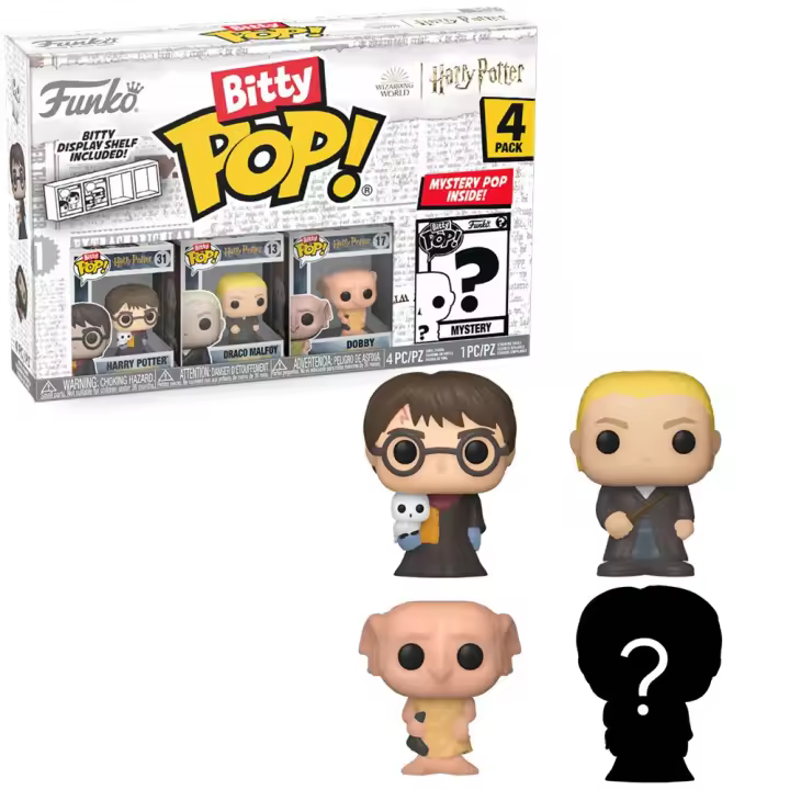 Funko Bitty Pop! Harry Potter - Harry Potter, Draco Malfoy, Dobby y ¿?, 71315 - 1