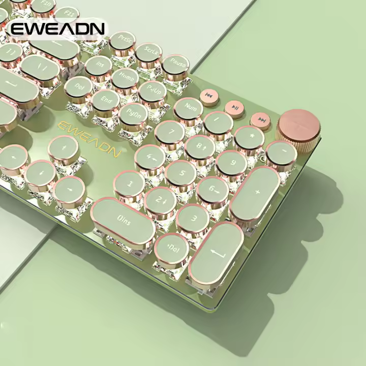 Teclado Mecánico De Juego EWEADN V20 Punk Con Retroiluminación LED Blanca 104 Teclas Diseños De Separación Key-wire Y Capsulares Redondos - 1