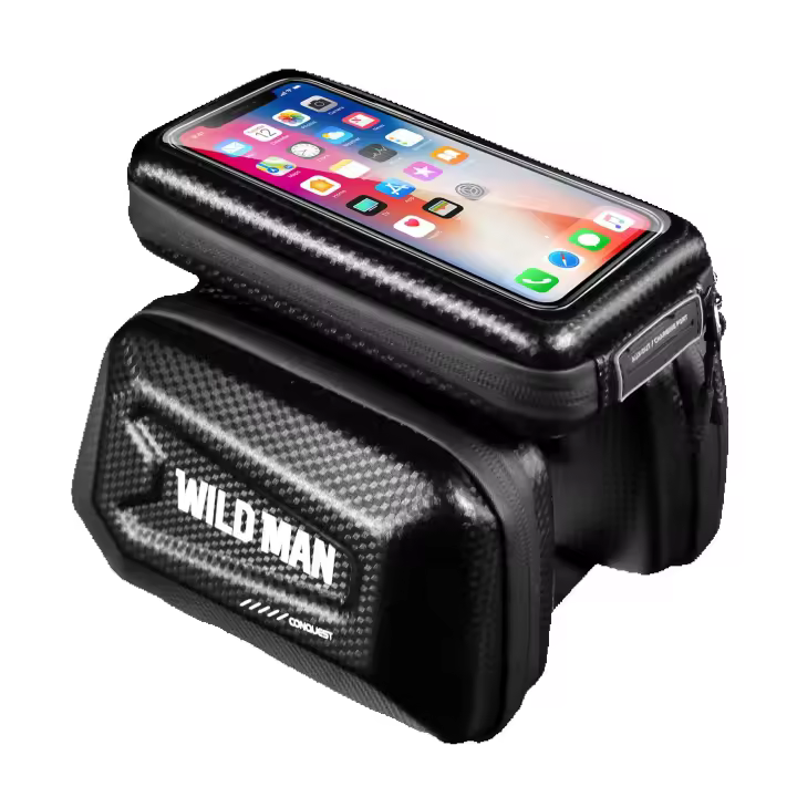Bolsa para bicicleta 3 en 1, Bolso Transportin con 3 compartimentos, Fundas de Movil con Soporte para Bici, Bolsa para bicicleta 3 en 1, Accesorios para Ciclismos Bolsa impermeable para bicicleta con pantalla táctil para teléfonos (clásico) - 1