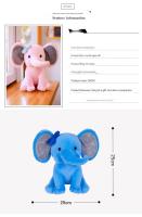 Elefante de felpa Animal - 25cm lindo juguete de felpa, perfecto para bebé, niños, niñas regalo de peluche - details 4