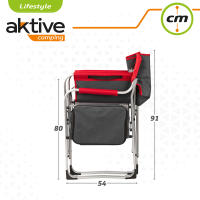 Aktive - Silla plegable camping con nevera y mesa con soporte para botella, máx. 120 kg, color gris y rojo, fabricada de aluminio y poliéster, 61x52x92 cm, antivuelco, plegado compacto, ideal para camping, fácil de transportar, resistente y duradera - details 7