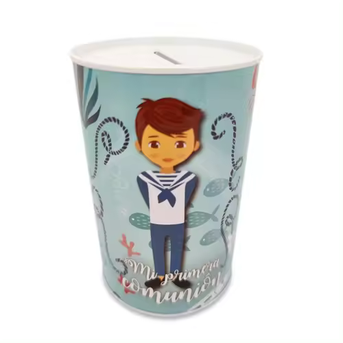 Disok Lote 20 Huchas Metálicas Mi Primera Comunión Niño - Regalos para Fiestas y Celebraciones Comuniones invitados - 1