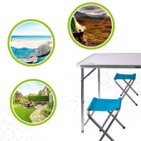 AKTIVE Mesa plegable portátil camping para 4 personas, Altura regulable, incluye 4 taburetes, Mesa plegable jardín, Mesa plegable con sillas dentro, Conjunto mesas y sillas plegable (52893) CALIDAD DE CONFIANZA OFICIAL GARANTIZADO - details 7