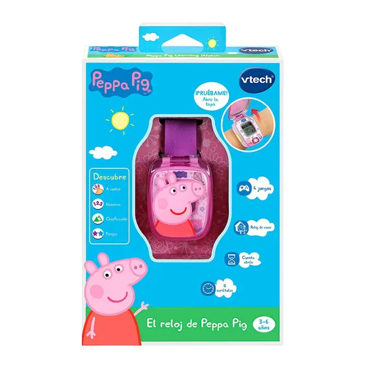 Reloj Vtech Morado Peppa Pig con Juegos y Funciones - 1