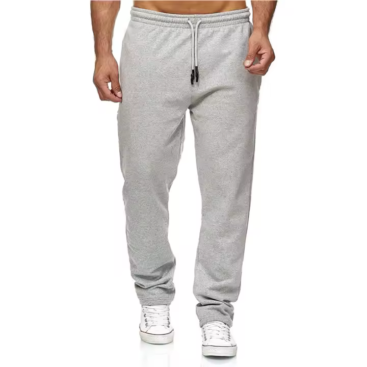 MOV-Pantalones casuales de moda para hombre de otoño e invierno, pantalones deportivos casuales de terciopelo cepillado de color sólido - 1