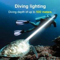 Lámpara De Cara Profesional Para Escuba 2024 Con Luz LED De Alta Potencia 500M IPX8 Submarina Para Pesca Y Rescate Recargable Tipo-C - details 6