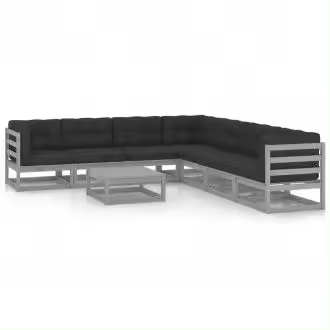 VIDAXL 3076881 conjunto muebles para el jardín fabricado en madera maciza en color gris antracita vida xl - 1