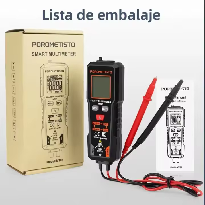 MT01 Mini Multímetro Inteligente Digital AC DC NCV Prueba De Voltaje Y Ohmímetro Rango Automático 600V Para Electricistas - 1