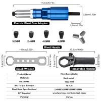 Pistola De Remache Eléctrica Portátil 2.4mm-4.8mm Con Adaptador De Taladro Para Remaches Y Tornillos Herramienta De Remache Sin Cable Para DIY En Casa - details 1