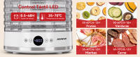 Aigostar Deshidratador de Alimentos, 5 Bandejas sin BPA con Pantalla LED - Temperatura Ajustable 35-70 ° C y Temporizador 48H para Frutas, Carnes y Verduras |   Funciona en Silencio, 380W, Modo Ventilador + Libro de Recetas - details 4