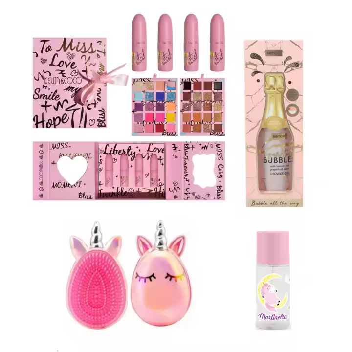 CAJA BEAUTY UNICORNIO Productos de cosmética "Martinelia" "Kevin&Coco" "Sence" - 1