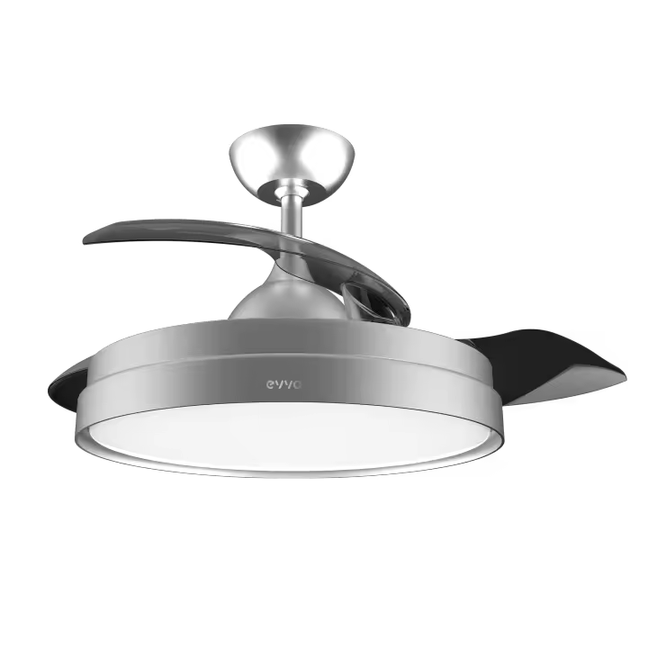 EVVO Ventilador Techo Aspas retráctiles V450, Ø107cm, 40W, 6 Velocidades, Temporizador 8h, Función Invierno-Verano, IP44. - 1
