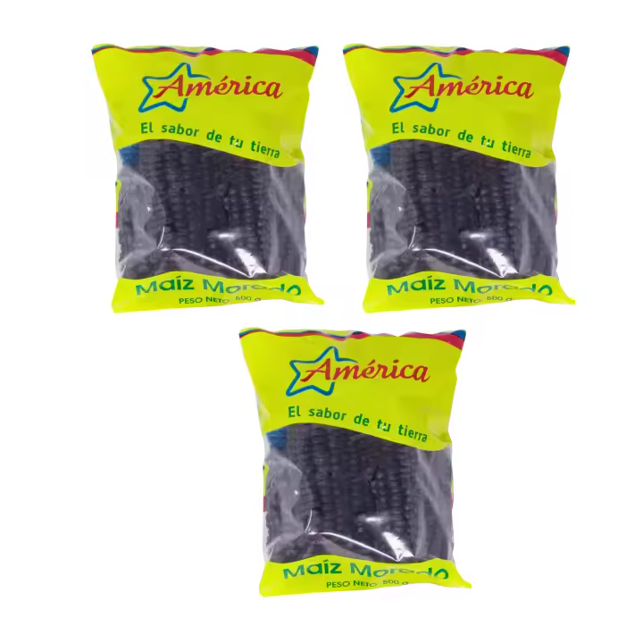 3 PAQUETES DE MAIZ MORADO 500G SLIGHTLY SWEET  FLAVOR AMERICA .DE PERU - 1