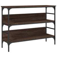 vidaXL Mesa consola madera de ingeniería 100x32x75 cm Negro, Roble Sonoma, Roble ahumado Mesa de sofá Mesa de Entrada para Salón Consola de Entrada Mueble Recibidor Mesita Mesa auxiliar Salon - details 2