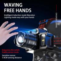 Linterna Frontal LED Recargable Con Sensor De Movimiento Para Camping Y Excursioneslampara De Corbata Potente Y Multifuncional Impermeable Con 5 Estilos - details 0