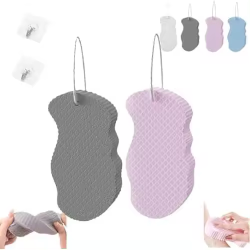Esponja exfoliante coreana para la piel, exfoliante coreano para la piel, esponja exfoliante Beyond Draw, esponja de baño exfoliante súper suave Beyond Draw, exfoliante Beyond Draw, esponjas exfoliantes 3D Beyond Draw (2PCS-F) - 1