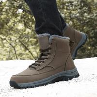 Botas De Nieve Para Hombres Invierno Impermeables Cuero Suela De Goma Talla 39-48 Zapatos De Trabajo Caminantes Cálidos - details 9
