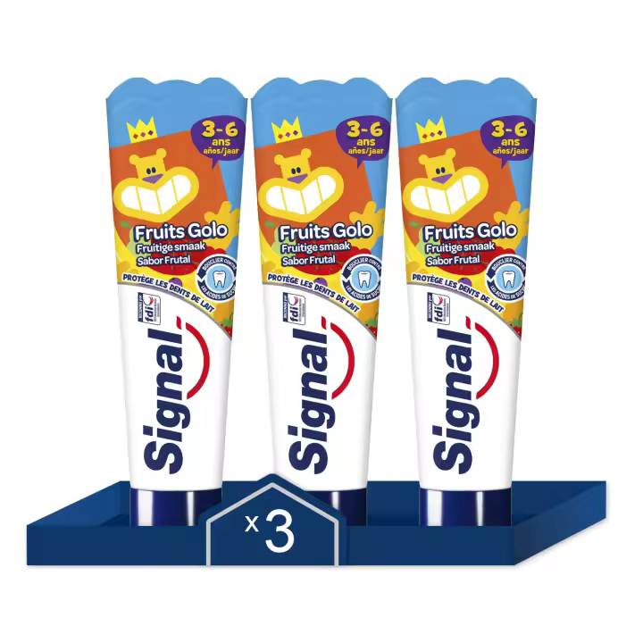 Signal Kids Pasta de Dientes Niños Sabor Frutal 50ml - Pack de 3 - 1