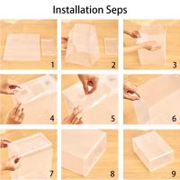 Caja De Almacenamiento De Zapatos Transparente Y Engrosada 6pcs Resistente a La Polvo Y Humedad Organizador De Zapatos Plegable Y Piledrillable Para El Hogar - details 8