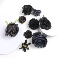 2/5/10Pcs Cabezas De Flores Artificiales Negras Para Decoración De Boda Y Habitaciones Arreglo Floral Falso Para Wreath DIY Y Regalos - details 4