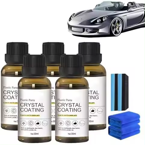 Revestimiento de cristal de piezas de plástico, Revestimiento de cristal para automóvil, Revestimiento de renovación de plástico para automóvil, Agente de restauración de piezas de plástico de larga duración (5PCS) - 1