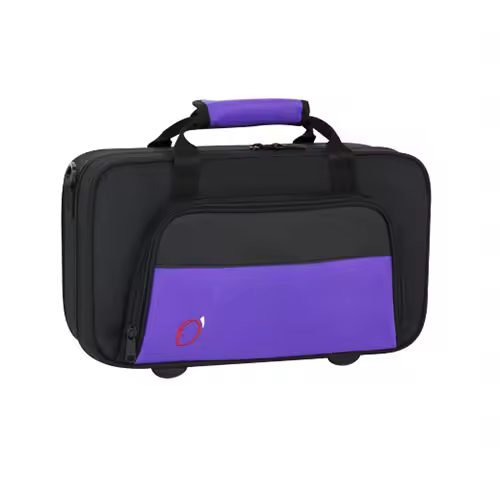 estuche clarinete rectangular med: 35x19x9 cm. ref.8410 fsh (negro y morado) - 1