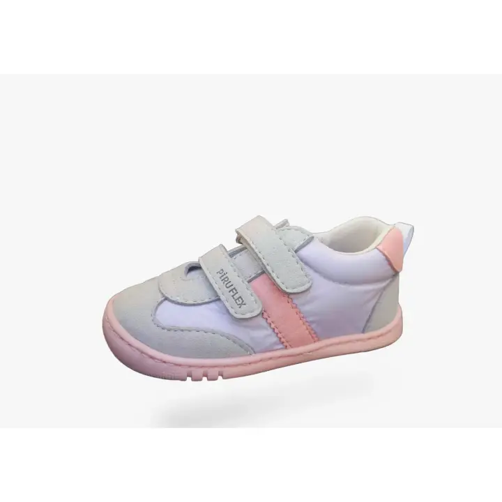 Zapato Respetuoso Barefoot Pirufin Piruflex PF174-4 Plume Gris Deportivas Infantil. Su cierre de velcro facilita un ajuste óptimo al pie del niño. Fabricados en España con materiales de primerísima calidad. - 1