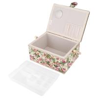 Caja De Artesanía Con Manija Caja De Almacenamiento Floral Para Tejido Caja De Costura Organizador Doméstico Para Materiales De Manualidades - details 3