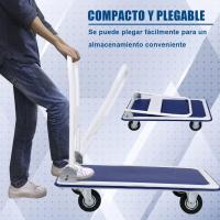 DASCK Carro de Carga Plegable de Acero Reforzado con Capacidad de 150 kg – Plataforma Antideslizante, Ruedas de Goma - details 1