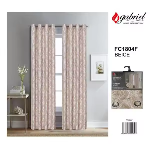 CORTINA OPACA DE 140X260CM CON 8 ANILLAS - 1